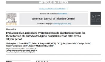 Evaluation of an Aerosolized Hydrogen Peroxide Disinfection System for the Reduction of C. difficile Hospital Infection Rates Over a 10 Year Period